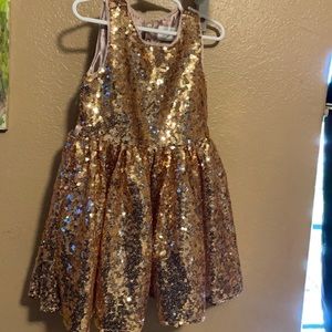 Rose gold sequin Disney dress